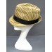 Fedora Straw Hat w/ Zebra Print - Beige - HT-1182BE